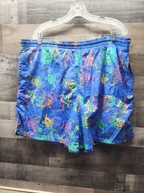 Men's Vintage Swim Trunks Sea Waves XXL Sea Scape Drawstring Pockets